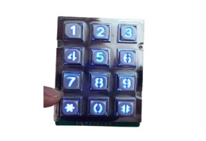 Blue, green, white backlight numeric keypad with dot matrix diagram for Taiwan