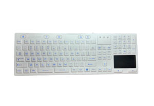 EN60950 full size medical keyboard with sealed touchpad and backlight