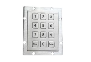 Vending machine numeric keypad with 12 keys,  indu keypad with rear panel mounting holes