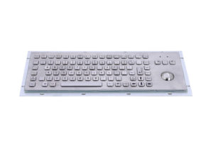 90-key industrial metal keyboard with FN and mechanical trackball