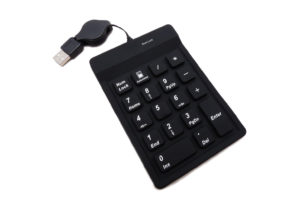 disinfectable IP68 sealed silicone medical / industrial keypad with 18 keys for number entry