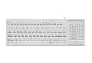 110 keys illuminated antimicrobial medical keyboard, with flat touchable numeric keypad