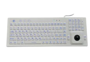 IP68 medical keyboard with full functions, with trackball module, with lockable key for easy clean, 107 keys medical keyboard