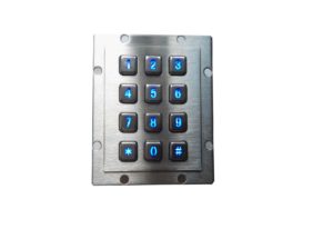 IP65 door access control USB numeric keypad with blue backlight