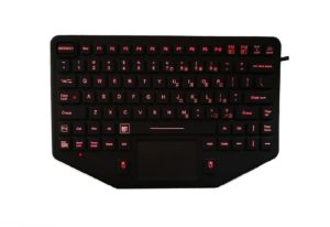 Military keyboard with sealed touchpad mouse for rugged portable professional PC