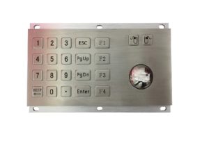 20-key metallic numeric keypad with F1 F2 F3 F4 and industrial optical trackball