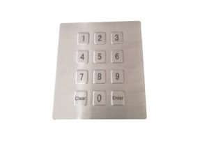 Embedded front panel mount numeric keypad with flat 12 buttons