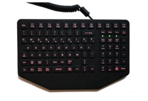 100 key military keyboard with red backlit for wide temperature outdoor