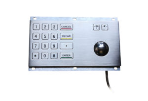 IP65 mechanical metal numeric keypad with 18 key and optical trackball mouse