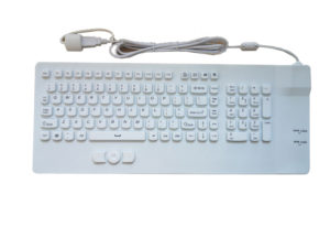 Nano sanitized 105 key medical keyboard mouse kit with ruggedized PCB